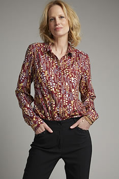 Chemisier doux et fluide motif brillant