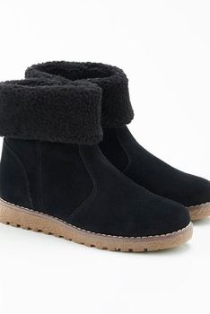 Boots fourrés recyclés croûte de cuir vachette Thermolactyl