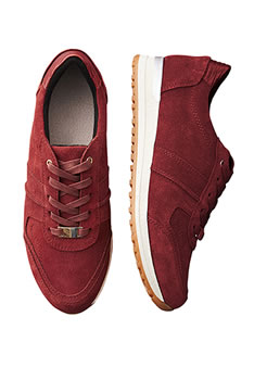 Baskets à lacets croûte de cuir vachette Amortyl®