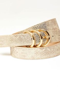 Ceinture fine "reptile" triple boucle