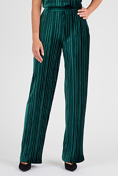 Pantalon en velours plissé satiné