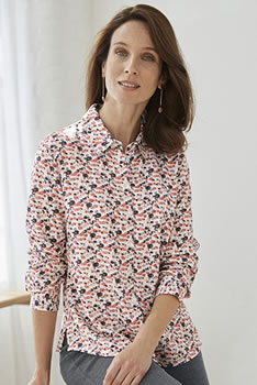 Chemisier toile fluide imprimée