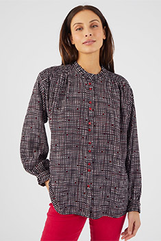 Chemisier smocks et volants fluide