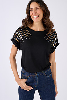 T-shirt maille jersey à sequins