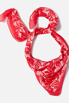 Foulard fleuri pure soie