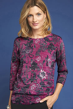 Pull imprimé fil brillant