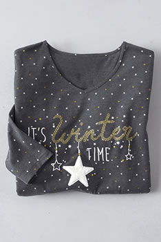 Chemise de nuit maille jersey coton mélangé