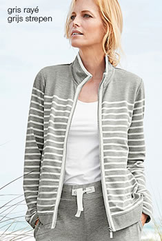 Ensemble de détente - Veste rayée zippée