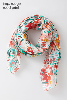 Foulard pure soie fleurie