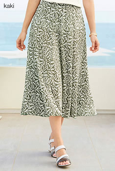 Jupe plissée évasée imprimée