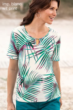 T-shirt imprimé feuillage