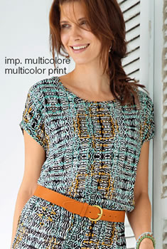 Top Tissu fluide et léger imprimé ethnique