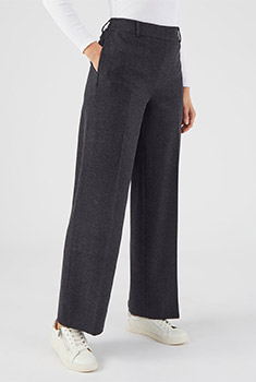 Pantalon large enfilable maille grattée stretch