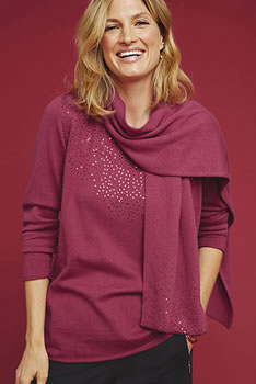 Pull manches longues Maille fine et douce à sequins