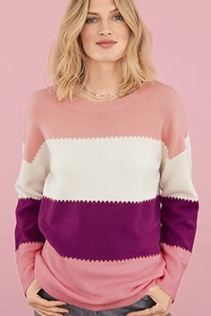 Pull rayé maille mousseuse Thermolactyl®