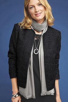 Veste tissu reliéfé brillant