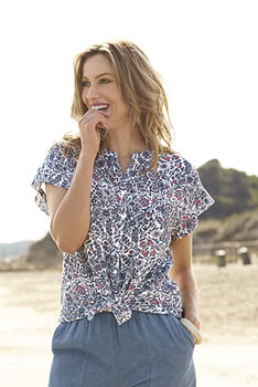 Chemisier tissu crépon imprimé