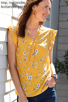 Blouse tissu crêpe imprimé floral