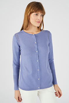 Cardigan La maille fine recyclée* coton et laine mélangés