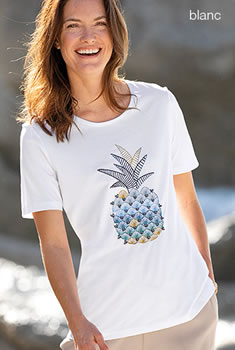 T-shirt brodé ananas