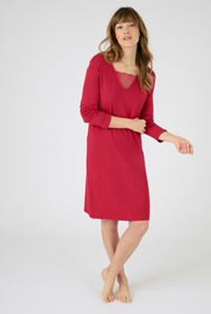 Chemise de nuit Maille jersey modal stretch détail dentelle
