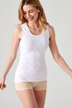 T-shirt sans manches Fine côte ajourée “cœur” Thermolactyl®