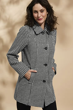 Manteau jacquard graphique laine mélangée