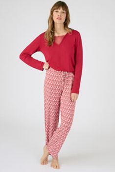 Pyjama Maille jersey modal stretch détail dentelle