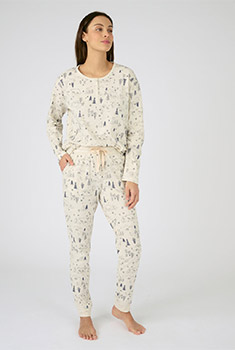 Pyjama maille jersey imprimé "hiver"