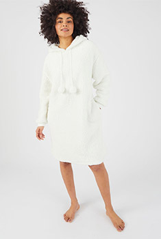 Robe-pull d'intérieur à capuche polaire Thermolactyl
