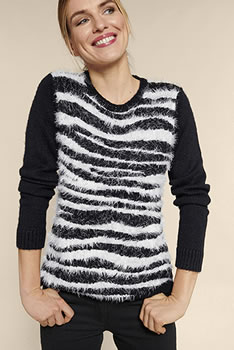Pull zébré maille poilue Thermolactyl®