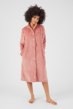 Robe de chambre boutonnée maille gaufrée Thermolactyl