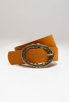 Ceinture croûte de cuir aspect suédé