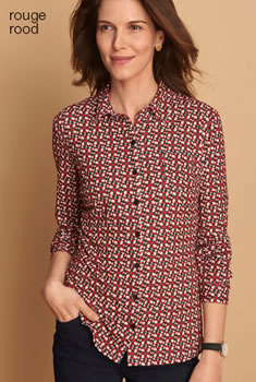 Chemisier imprimé toucher peau de pêche