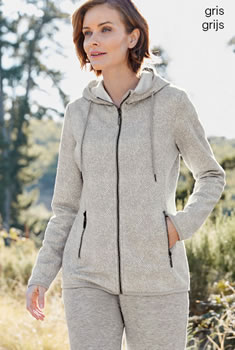 Gilet zippé à capuche maille jacquard