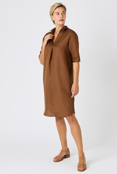 Robe caftan mélange lin