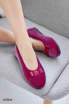 Ballerines aspect velours