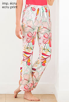 Pantalon pyjama imprimé maille jersey coton modal