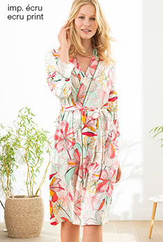 Robe de chambre imprimée maille jersey coton modal