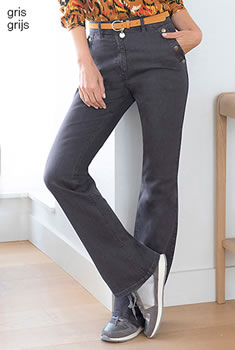 Jean effet "pont" coton stretch