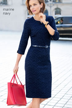 Robe maille jersey texturée effet chevrons