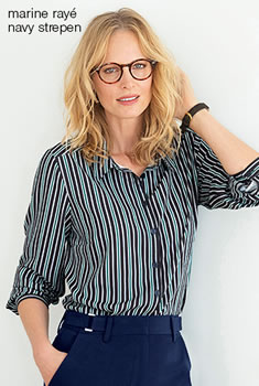 Chemisier crêpe stretch rayé