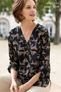 Blouse crêpe imprimé “guépard”