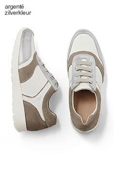 Baskets faciles à enfiler croûte de cuir vachette