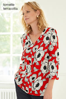 Blouse Crêpe stretch reliéfé imprimé