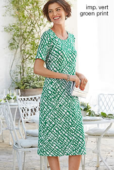 Robe maille jersey imprimé géométrique