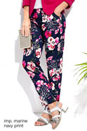 Pantalon droit crêpe fleuri