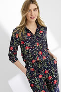 Chemisier crêpe stretch imprimé fleurs