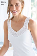 T-shirt sans manches dentelle stretch