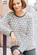 Pull maille jacquard poilue